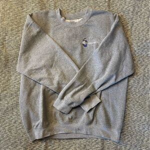 Gildan Gray Crewneck Sweater with Ribbed Cuffs
